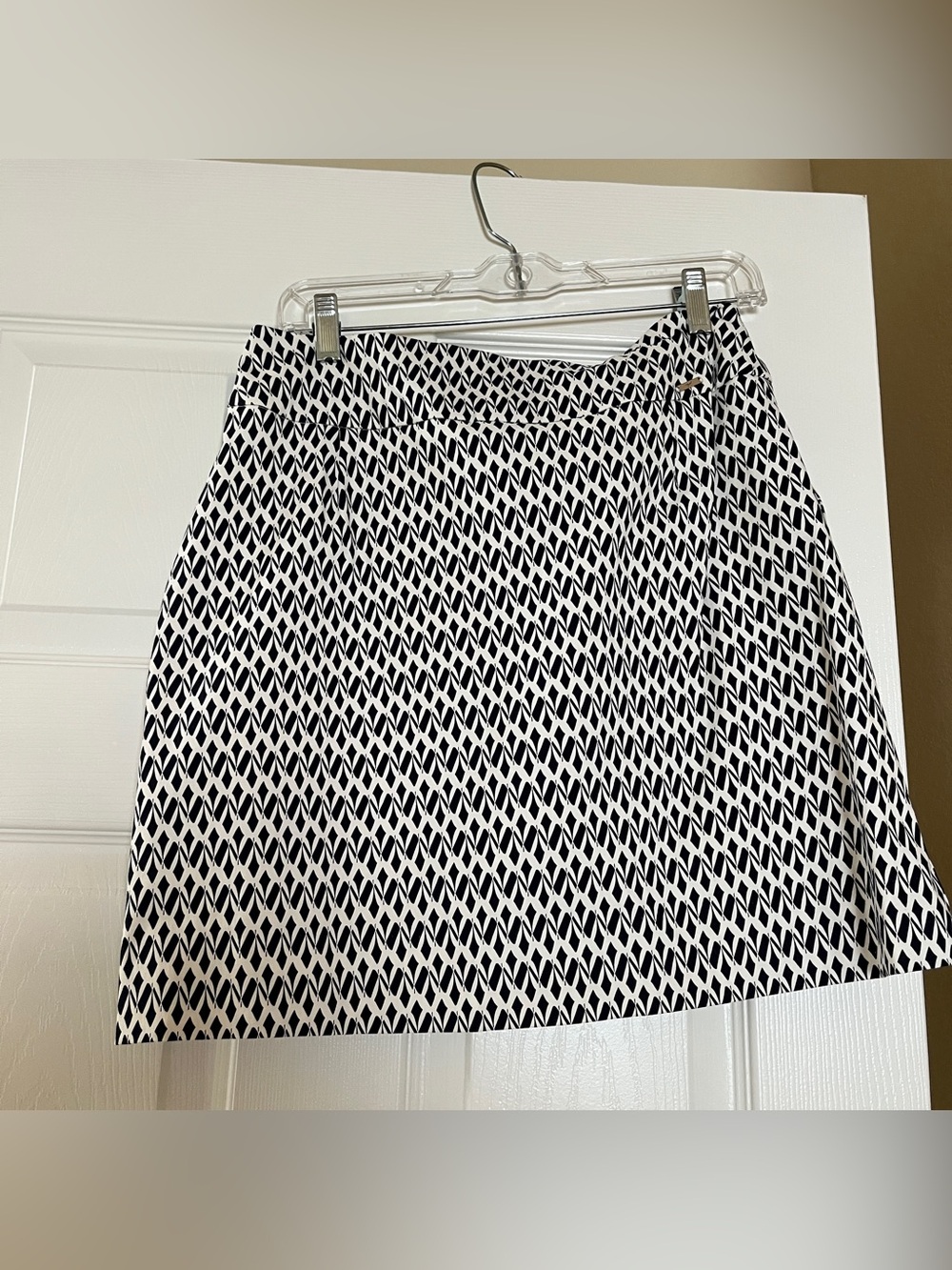 Up! Navy and White Patterned A-Line Skort